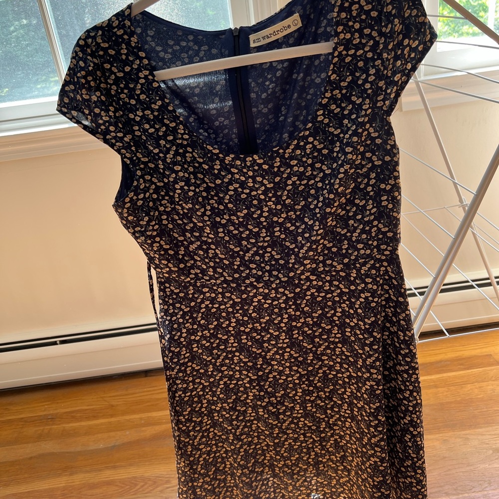 Navy Floral Dress by SM Wardrobe